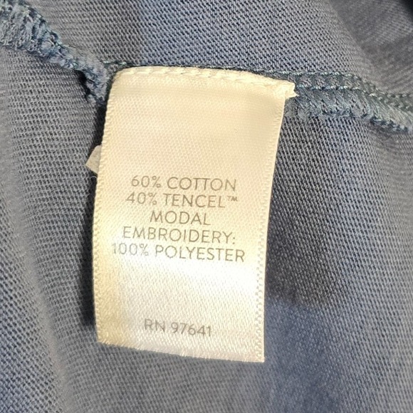 J Jill Womens M Blue Tunic Floral Expressions V-Neck Embroidered Button-Up Roomy - Picture 4 of 7